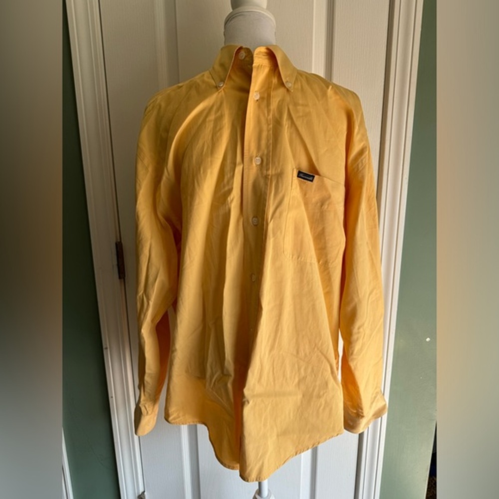 Faconnable Designed by Albert Goldberg Mens Med‎ Up Long Sleeve Shirt Mustard